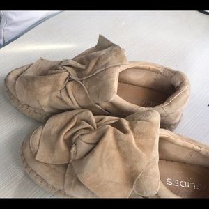 suede beige slip on shoes